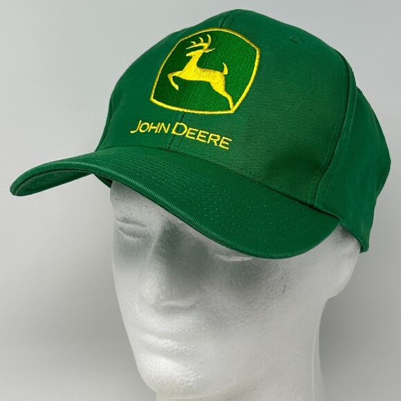 John Deere Hat Baseball Cap Green Farmer Farming Tractor Logo 6 Panel Snapback - Picture 12 of 12